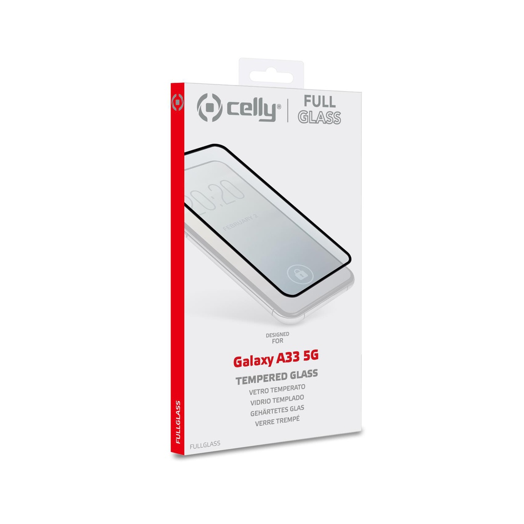 Pellicola vetro Celly Samsung A33 5G full glass black FULLGLASS989BK