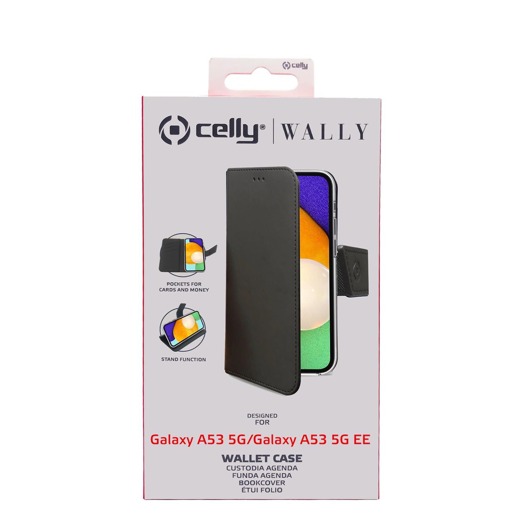 Custodia Celly Samsung A53 5G wallet case black WALLY996
