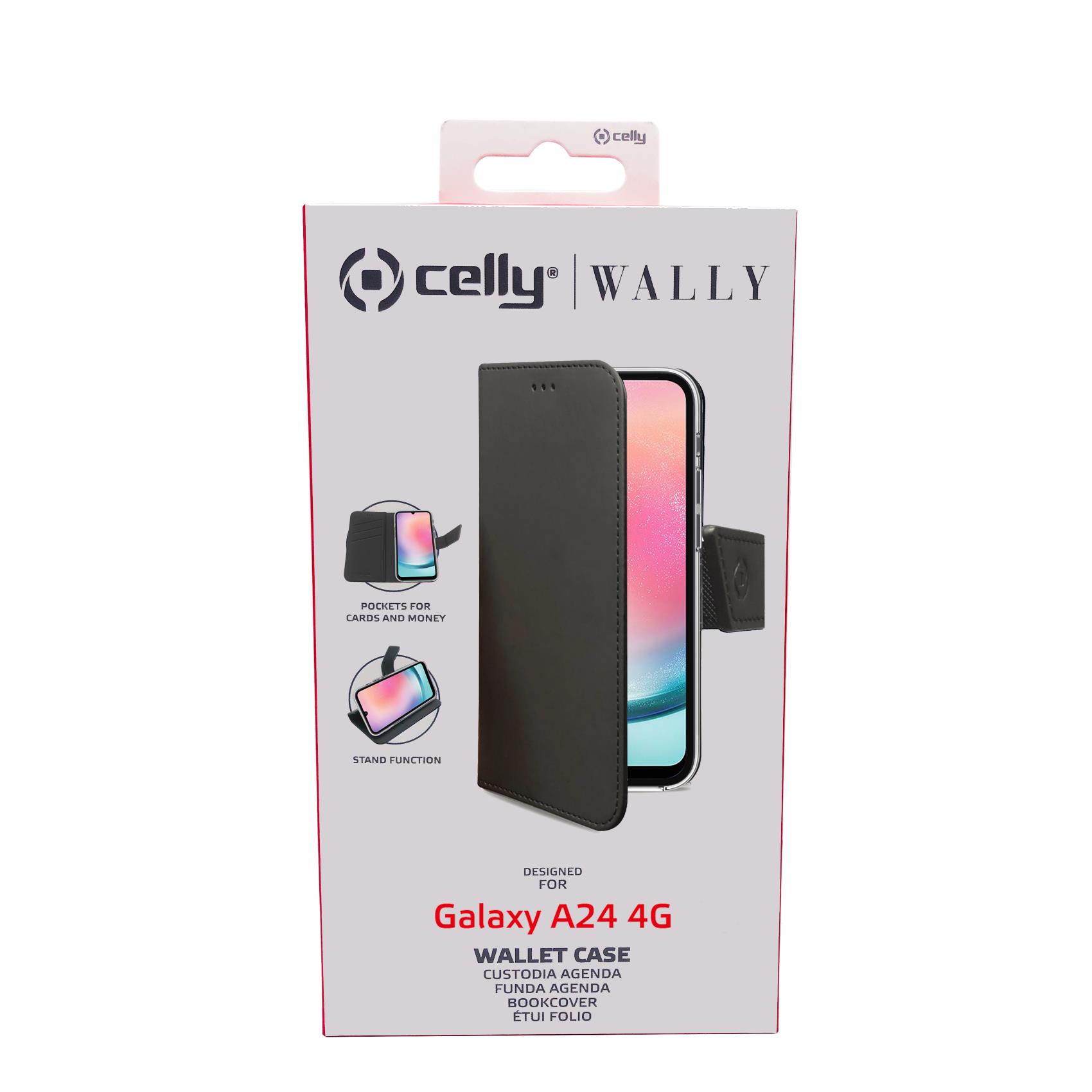 Custodia Celly Samsung A24 4G wallet case black WALLY1038