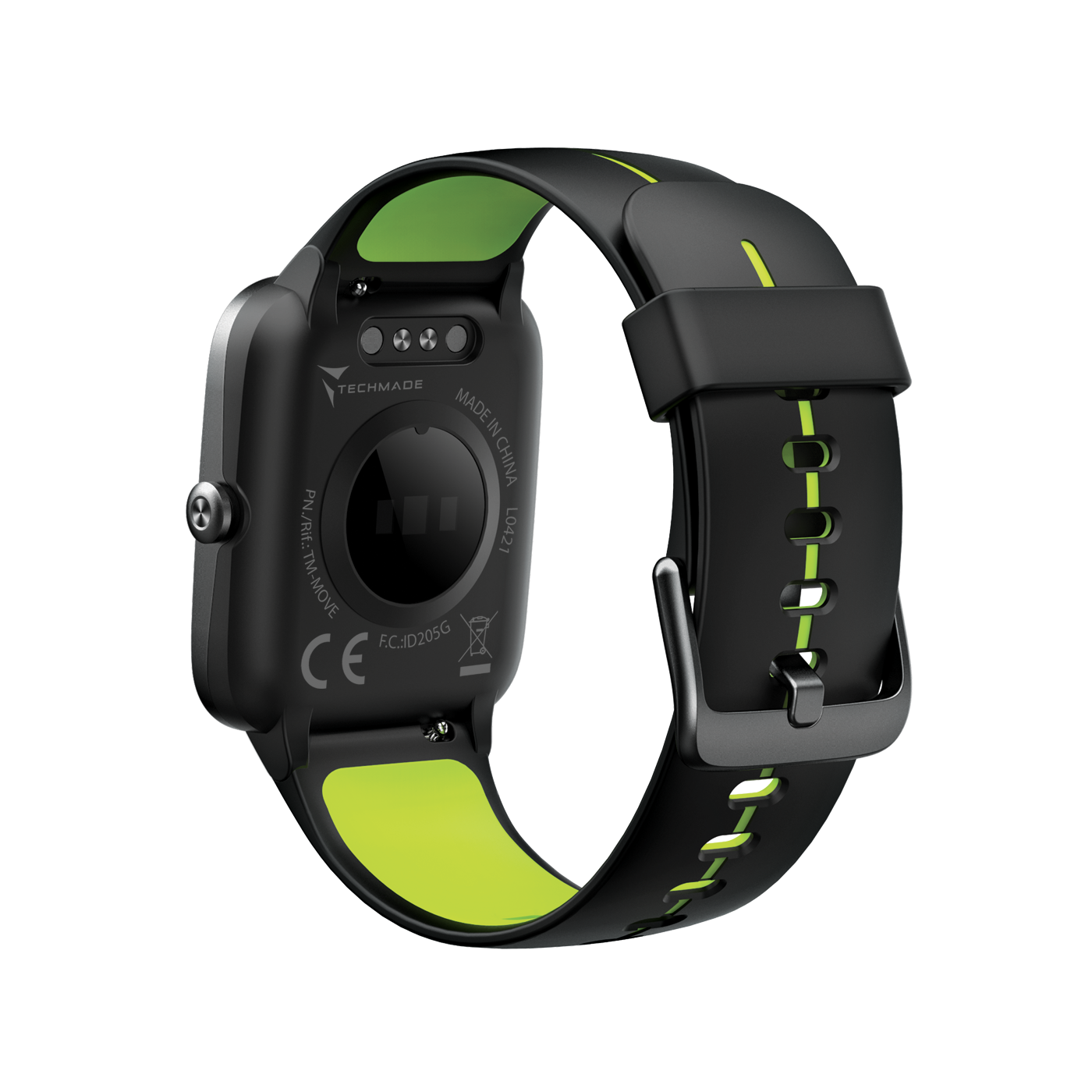 Techmade smartwatch MOVE GPS integato black green TM-MOVE-BKG
