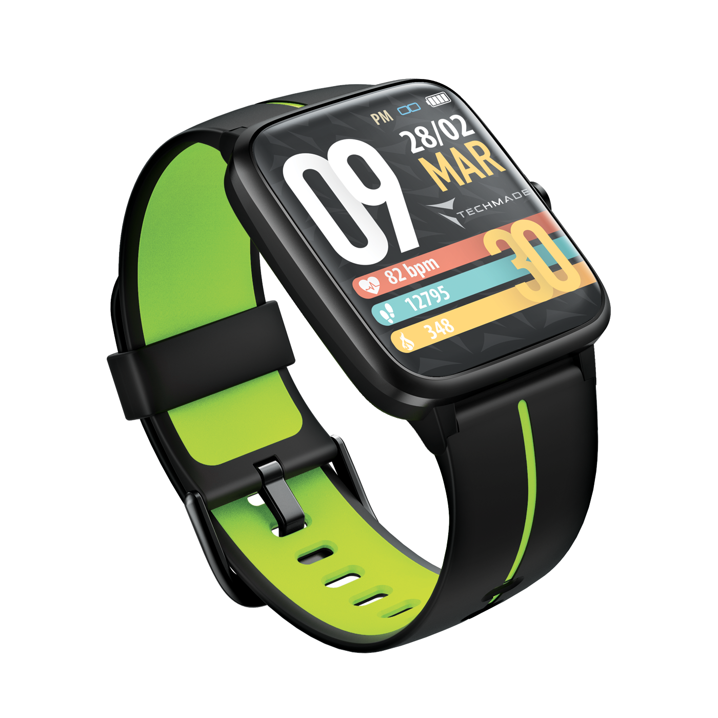 Techmade smartwatch MOVE GPS integato black green TM-MOVE-BKG