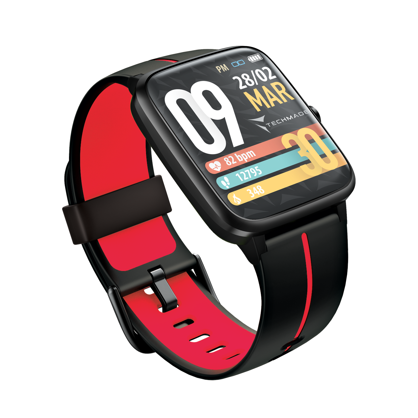 Techmade smartwatch MOVE GPS integato black red TM-MOVE-BKR