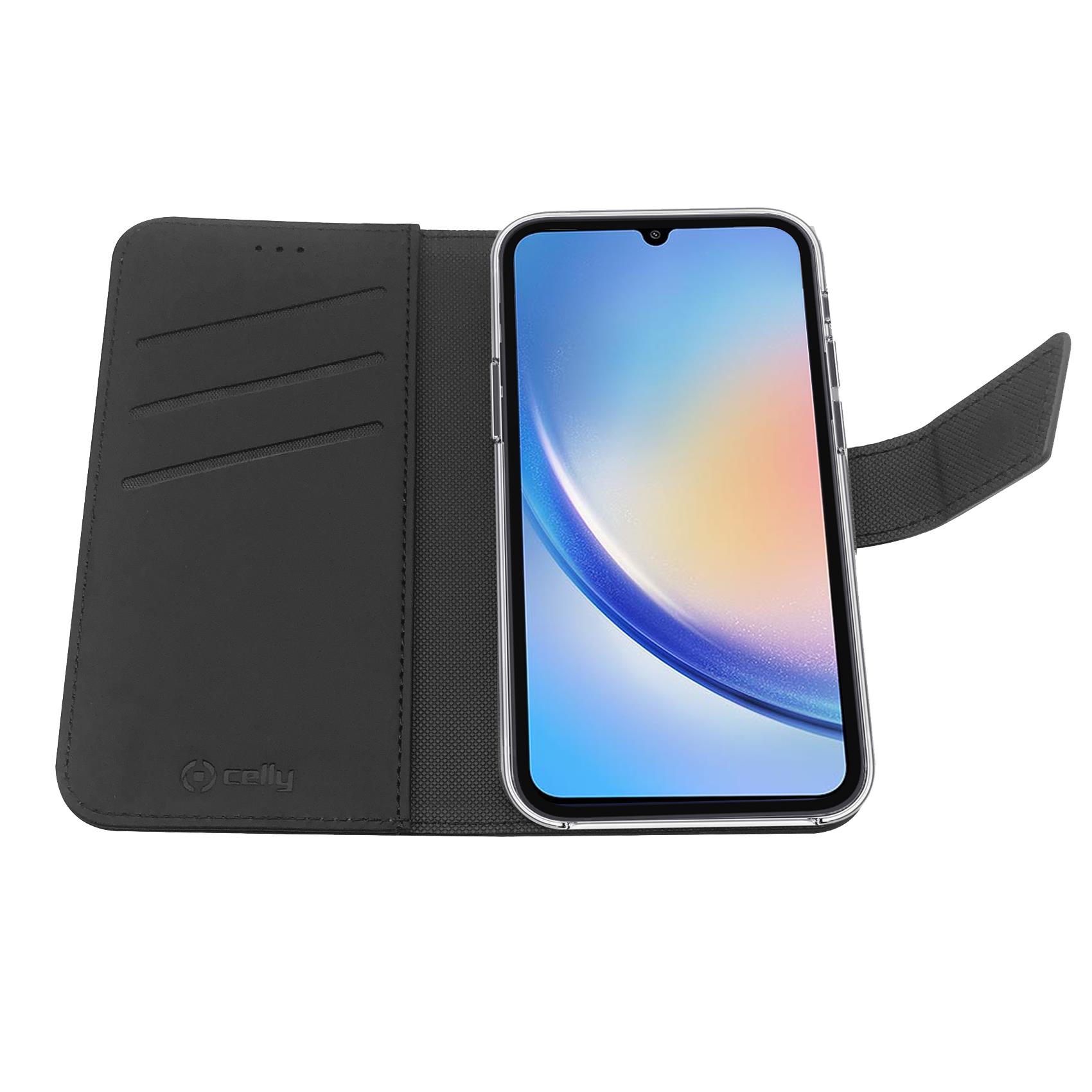 Custodia Celly Samsung A34 5G wallet case black WALLY1036
