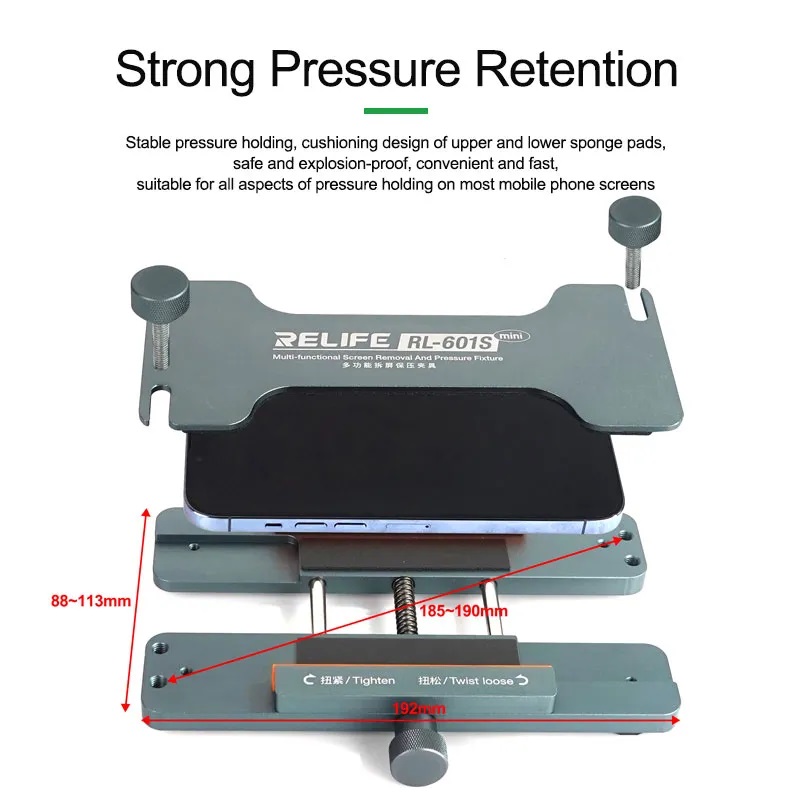 RELIFE RL-601S Mini dispositivo di fissaggio pressione smontaggio schermo e rimozione cover posteriore