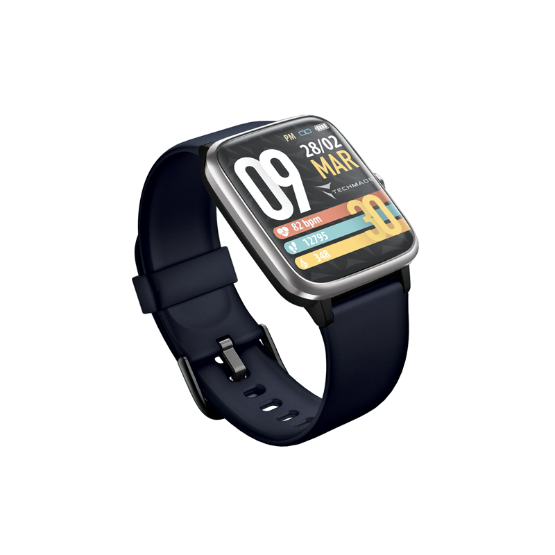 Techmade Smartwatch MOVE GPS integrato cassa silver cinturino blu TM-MOVE-SBL
