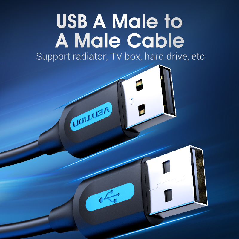 Vention Cavo Dati USB da maschio a maschio 1.5mt PVC black COJBG