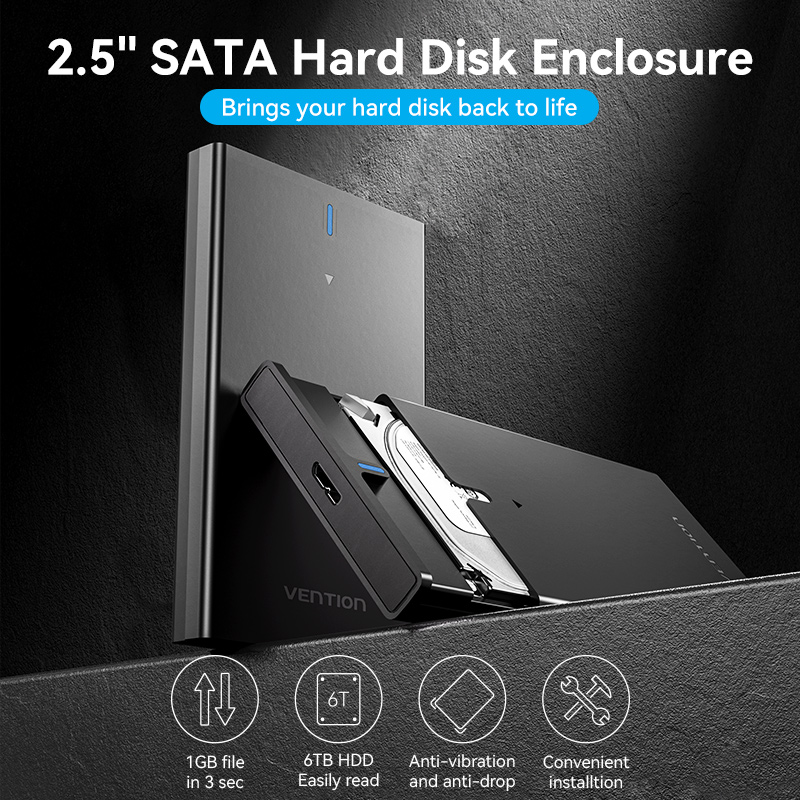 Vention Hard Disk SATA 2.5 inch USB 3.0 Micro-B black KPAB0
