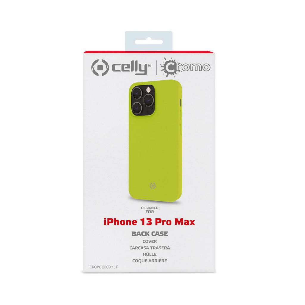 Custodia Celly iPhone 13 Pro Max cover cromo yellow CROMO1009YLF
