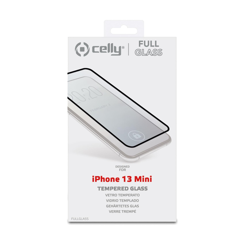 Pellicola vetro Celly iPhone 13 Mini full glass FULLGLASS1006BK