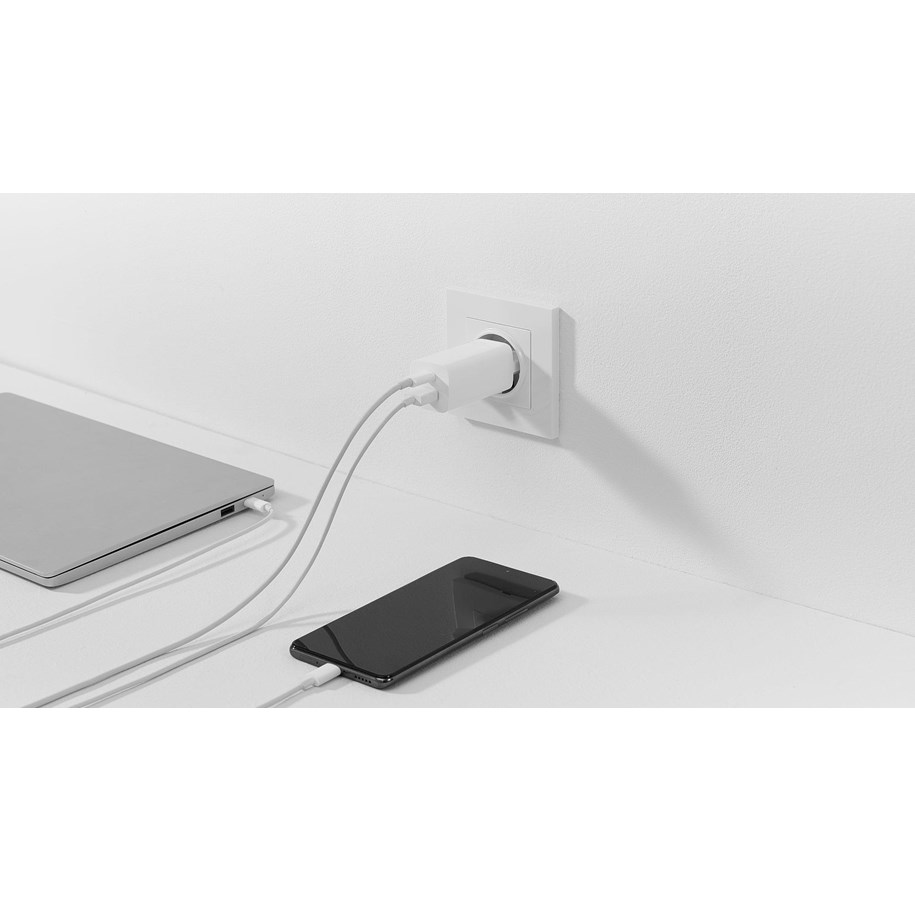 Xiaomi Mi 65W Gan tech Caricabatteria USB fast charger 2 porte USB + USB-C white BHR5515GL