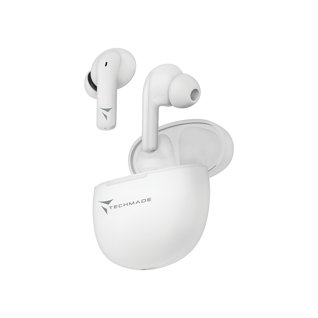 Techmade TWS earphones earbuds with box white TM-K201E-WH