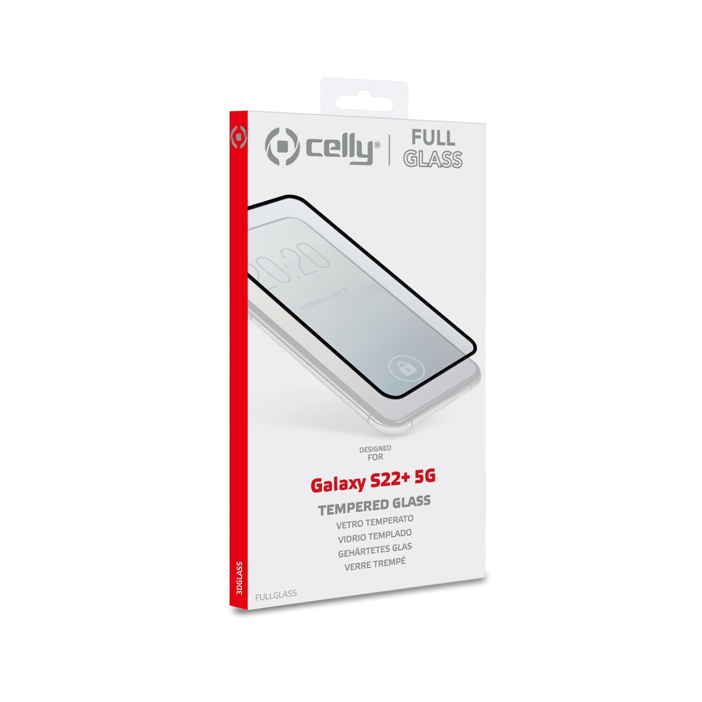 Pellicola vetro Celly Samsung S22+ 5G full glass black FULLGLASS1011BK