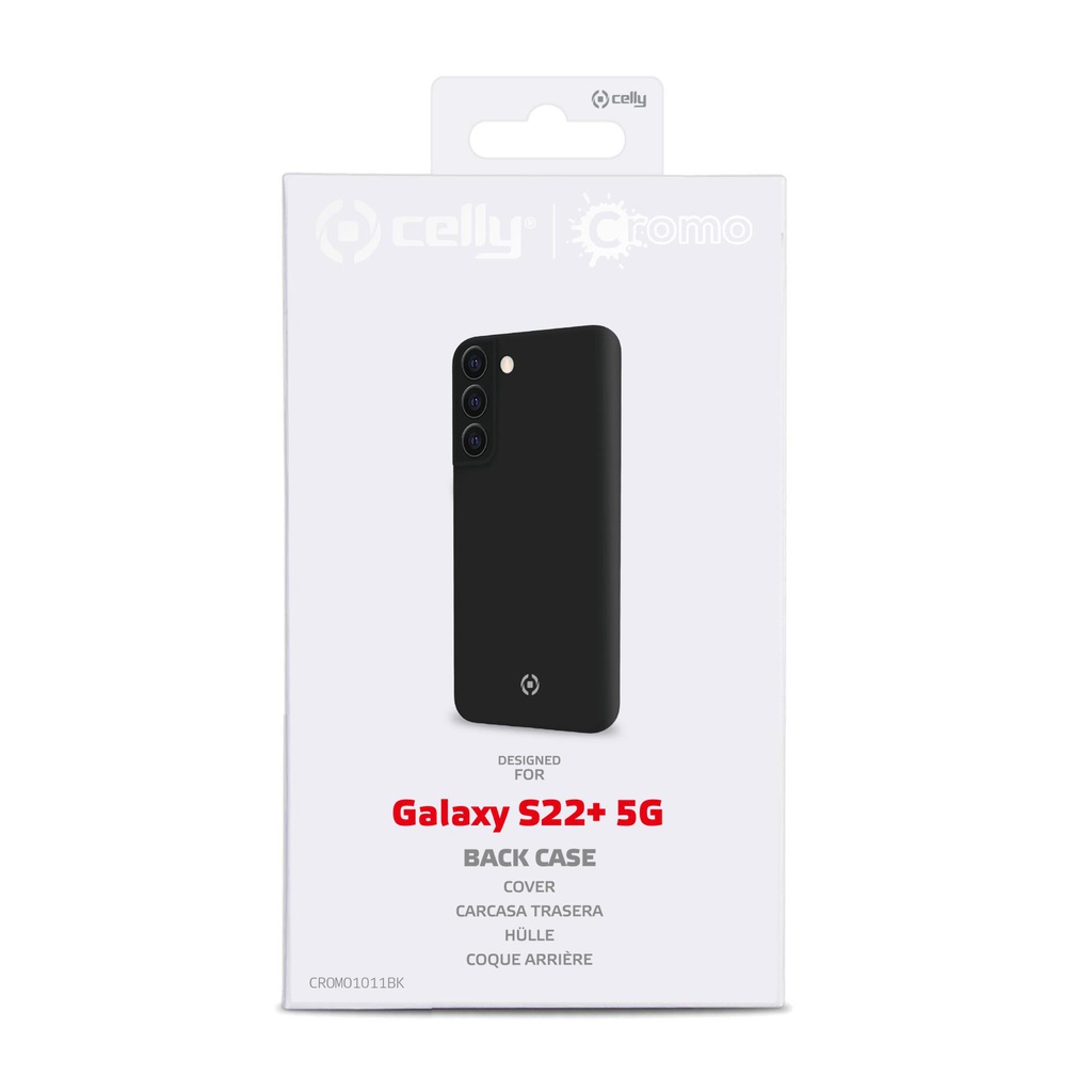 Custodia Celly Samsung S22+ 5G cover cromo black CROMO1011BK