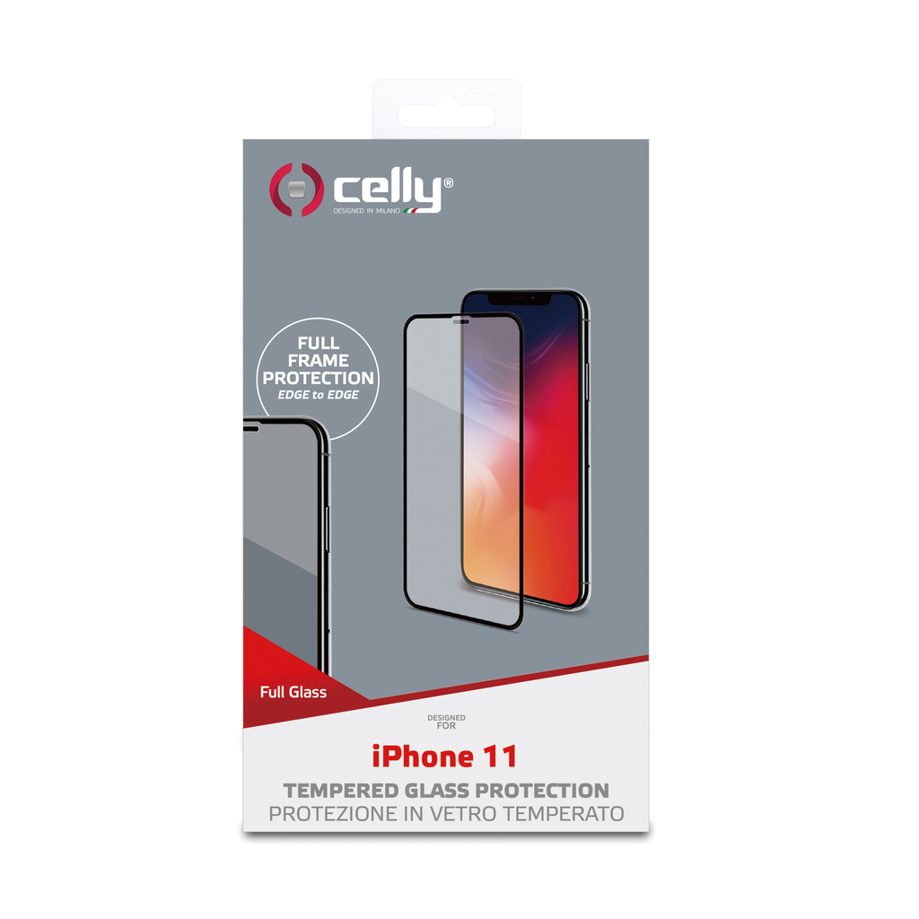 Pellicola vetro Celly Apple iPhone 11 full glass FULLGLASS1001BK