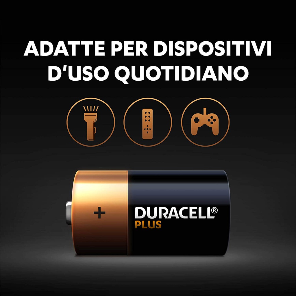 Duracell batteria torcia Plus D +50% LR20 MN1300