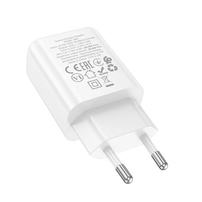 Hoco Caricabatterie USB-C 20W GaN White N60.U.WH.webp