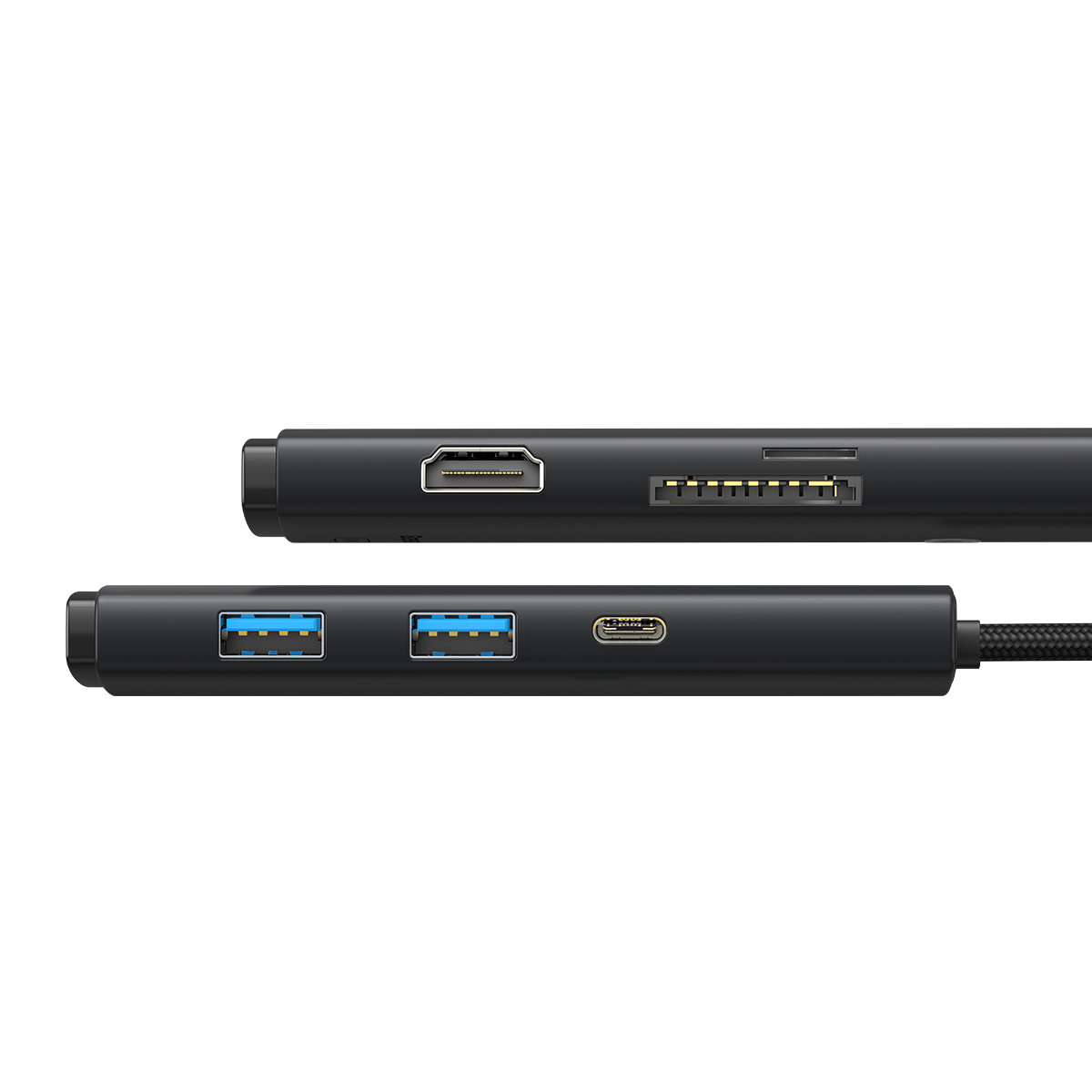 Baseus Hub USB-C 6 in 1 con 2 USB 3.0, 1 HDMI, 1 MicroSD/SD Lite Series black WKQX050101