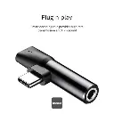 Baseus Adattatore 3 in 1 Type-C to Jack 3.5mm+USB-C L41 Black CATL41-01.webp