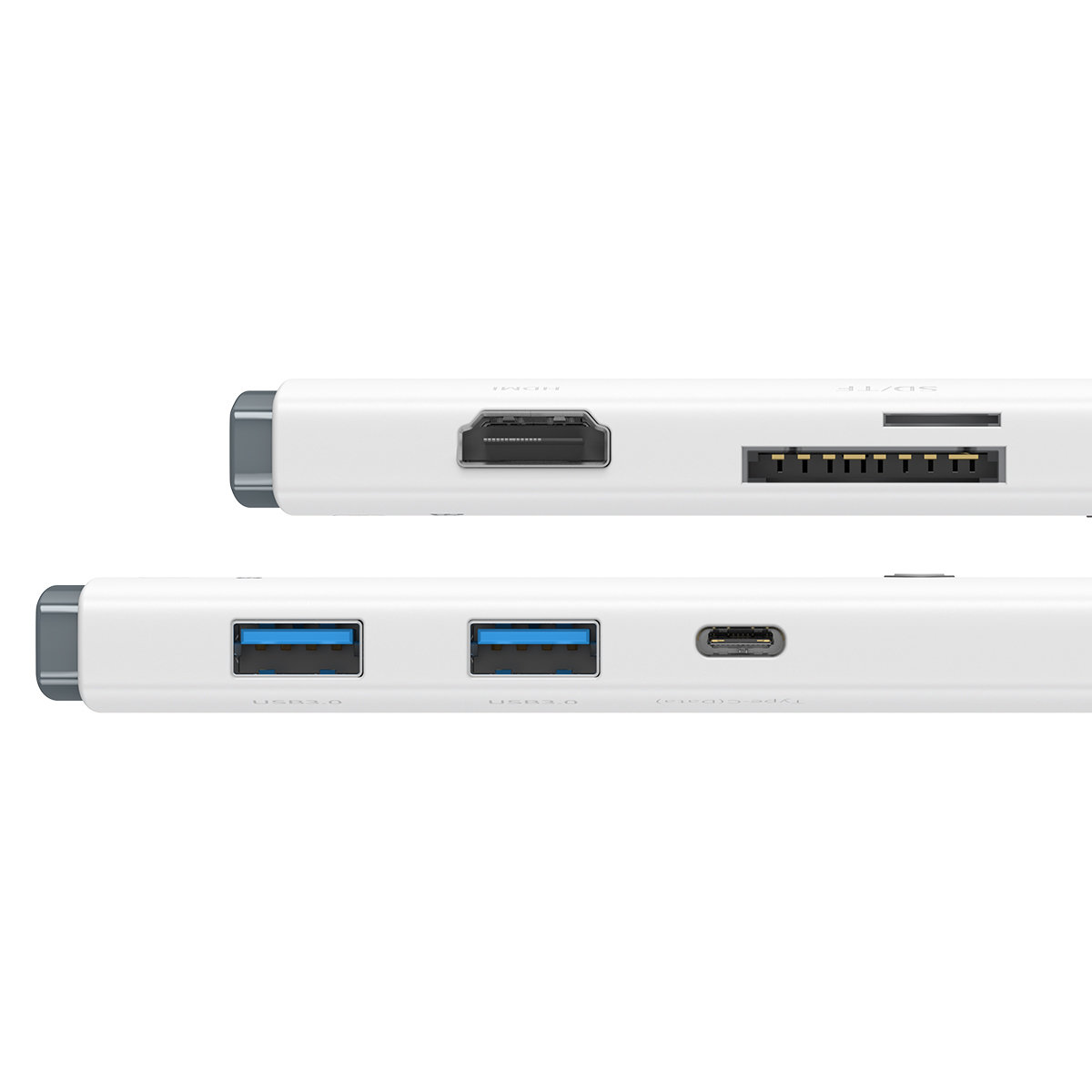 Baseus Hub USB-C 6 in 1 con 2 USB 3.0, 1 HDMI, 1 RJ45, 1 MicroSD/SD Lite Series white WKQX050102