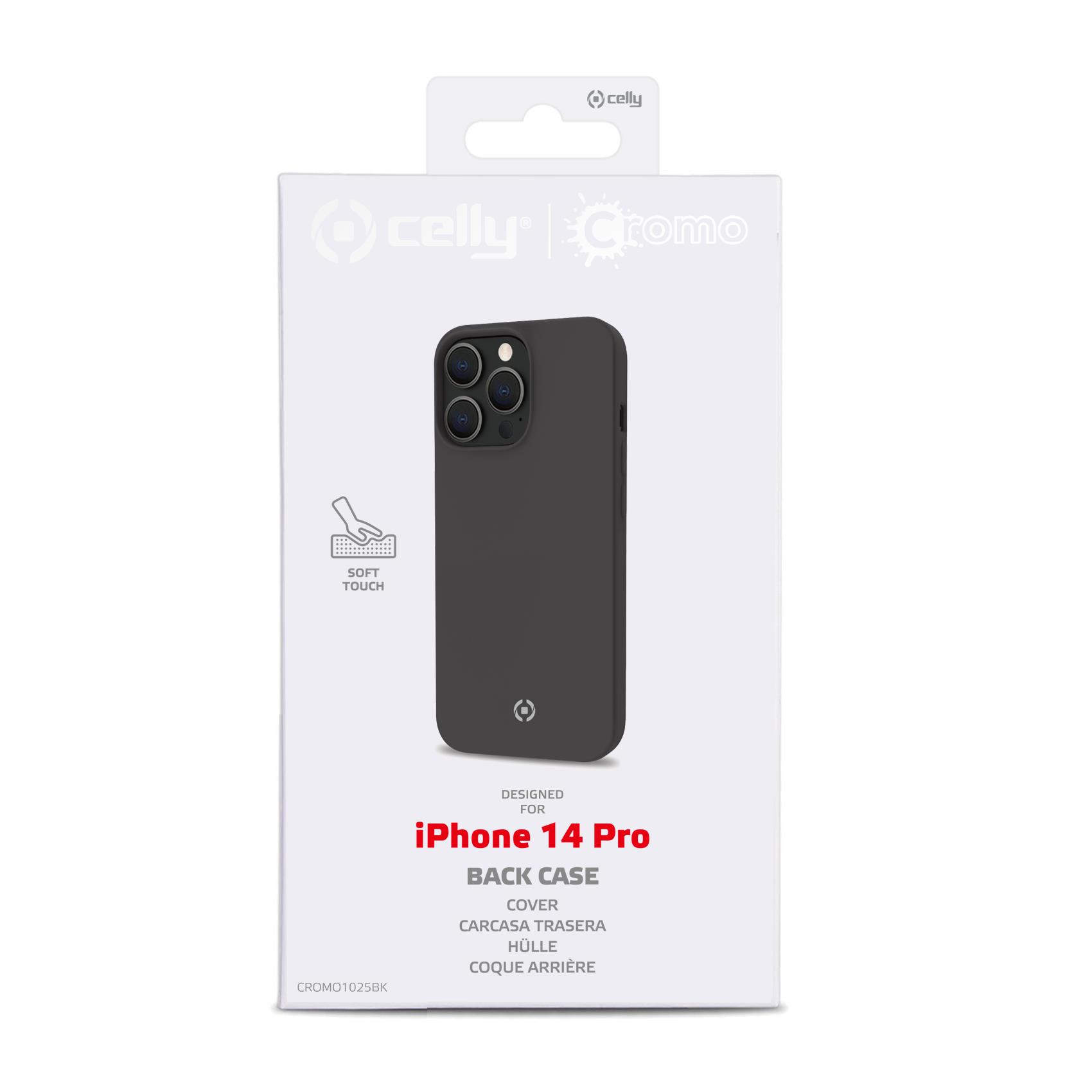 Custodia Celly iPhone 14 Pro cover cromo black CROMO1025BK