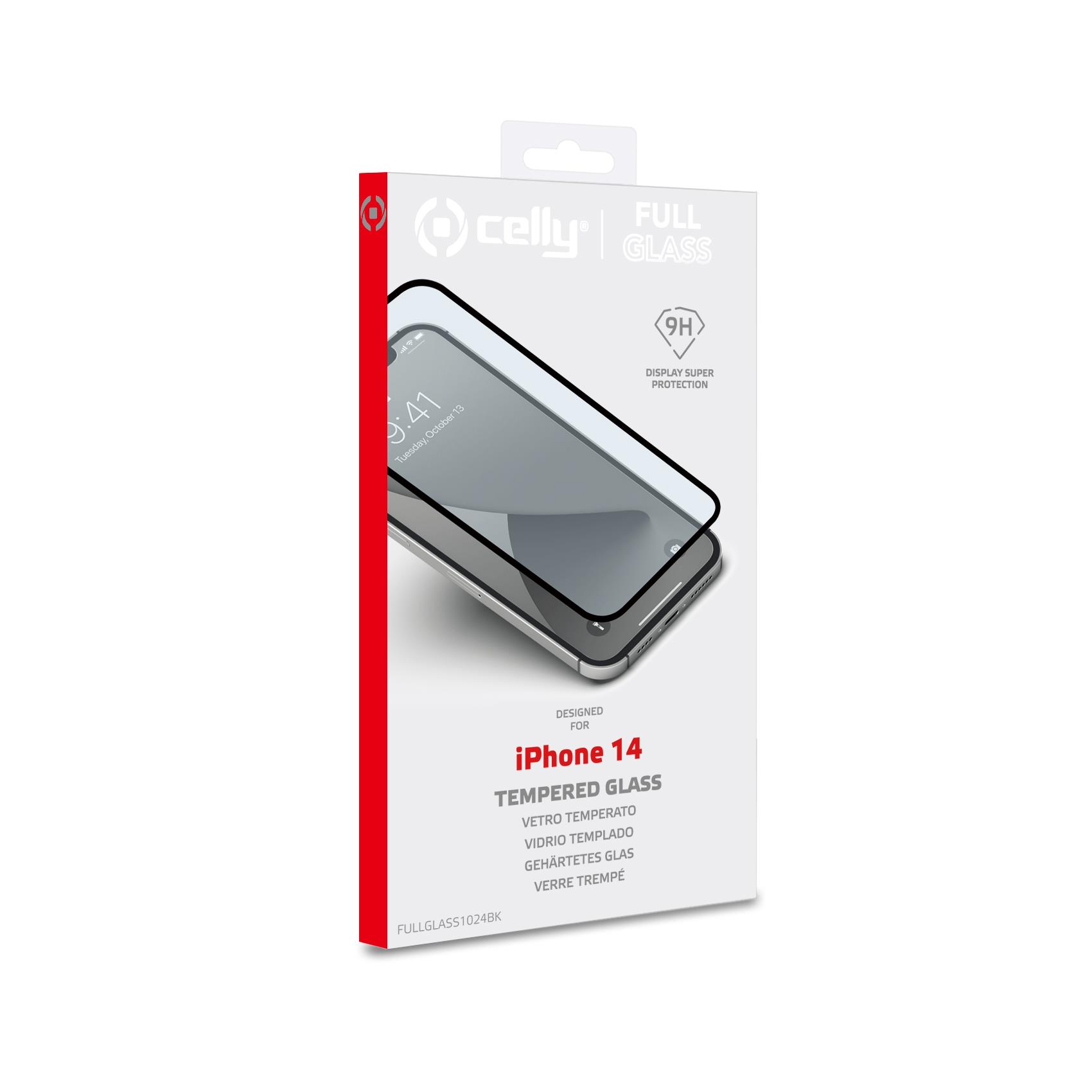 Pellicola vetro Celly iPhone 14 full glass FULLGLASS1024BK