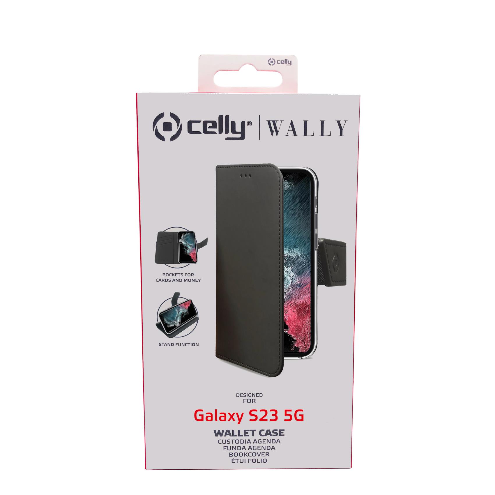 Custodia Celly Samsung S23 5G wallet case black WALLY1032