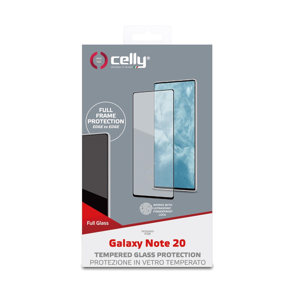 Pellicola vetro Celly Samsung Note 20 full glass black FULLGLASS922BK