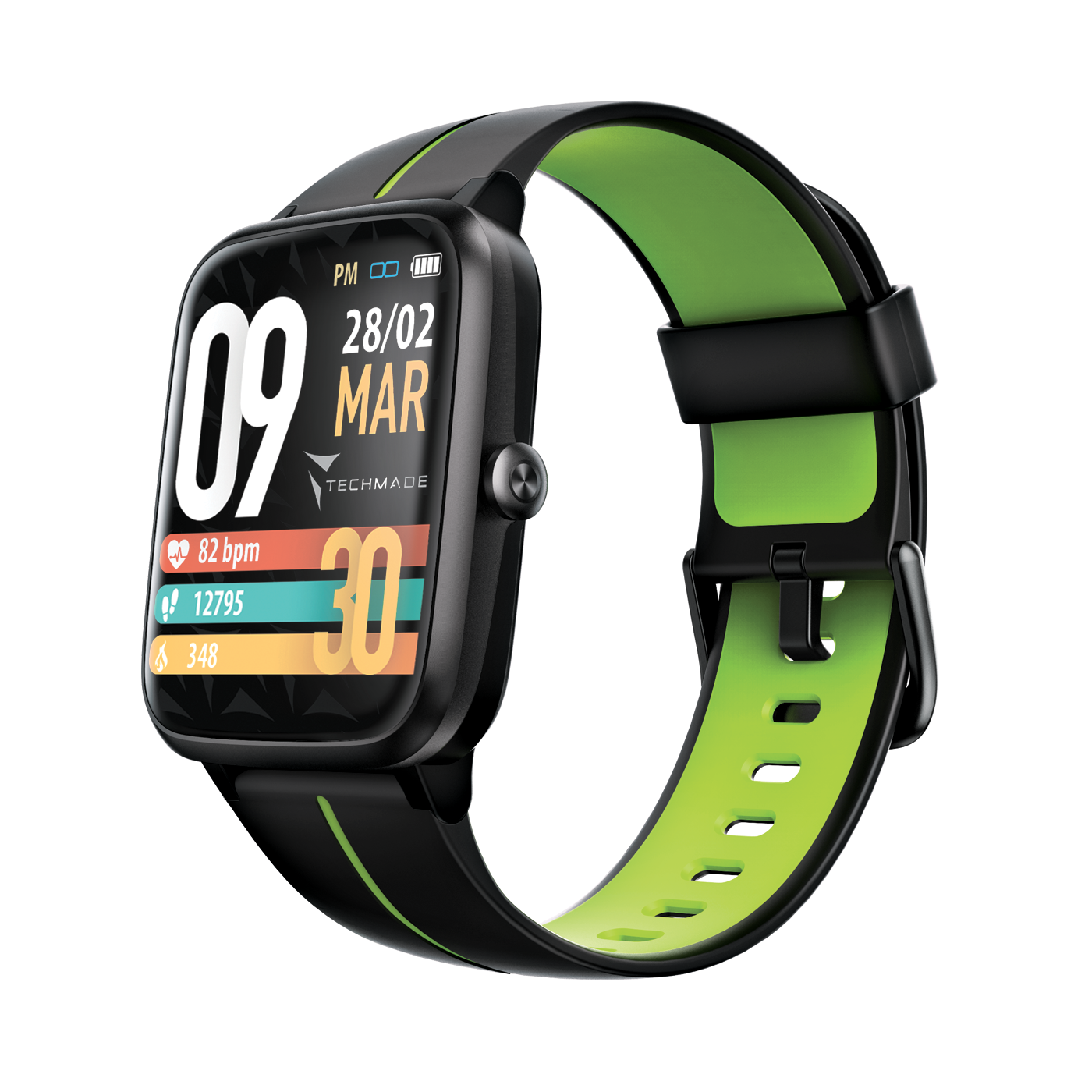 Techmade smartwatch MOVE GPS integato black green TM-MOVE-BKG