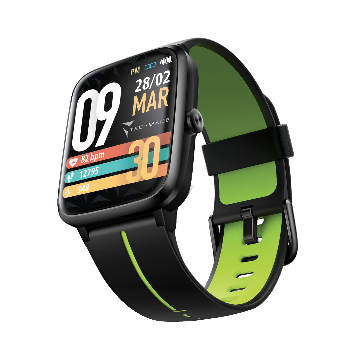 Techmade smartwatch MOVE GPS integato black green TM-MOVE-BKG