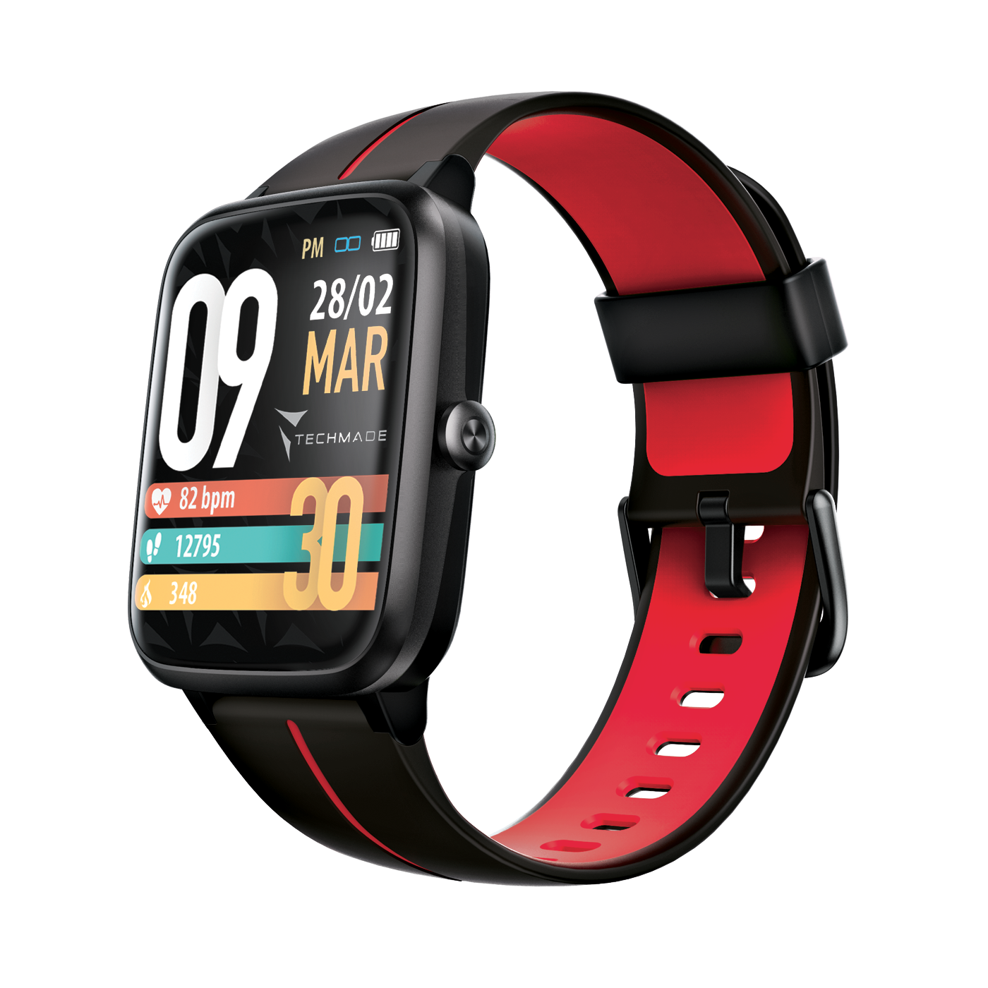 Techmade smartwatch MOVE GPS integato black red TM-MOVE-BKR