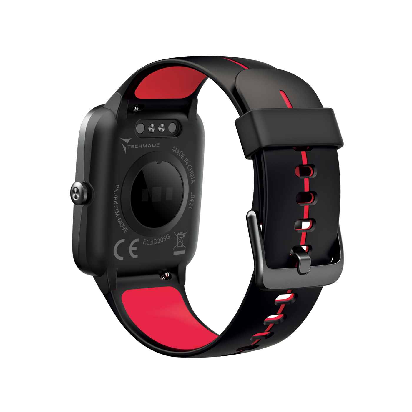 Techmade smartwatch MOVE GPS integato black red TM-MOVE-BKR