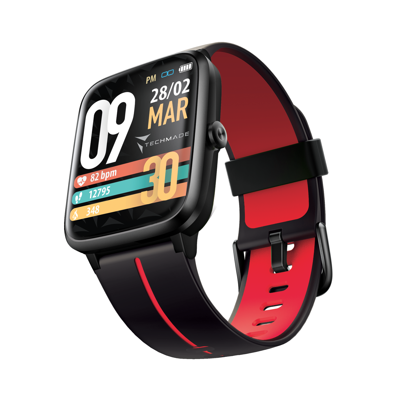 Techmade smartwatch MOVE GPS integato black red TM-MOVE-BKR