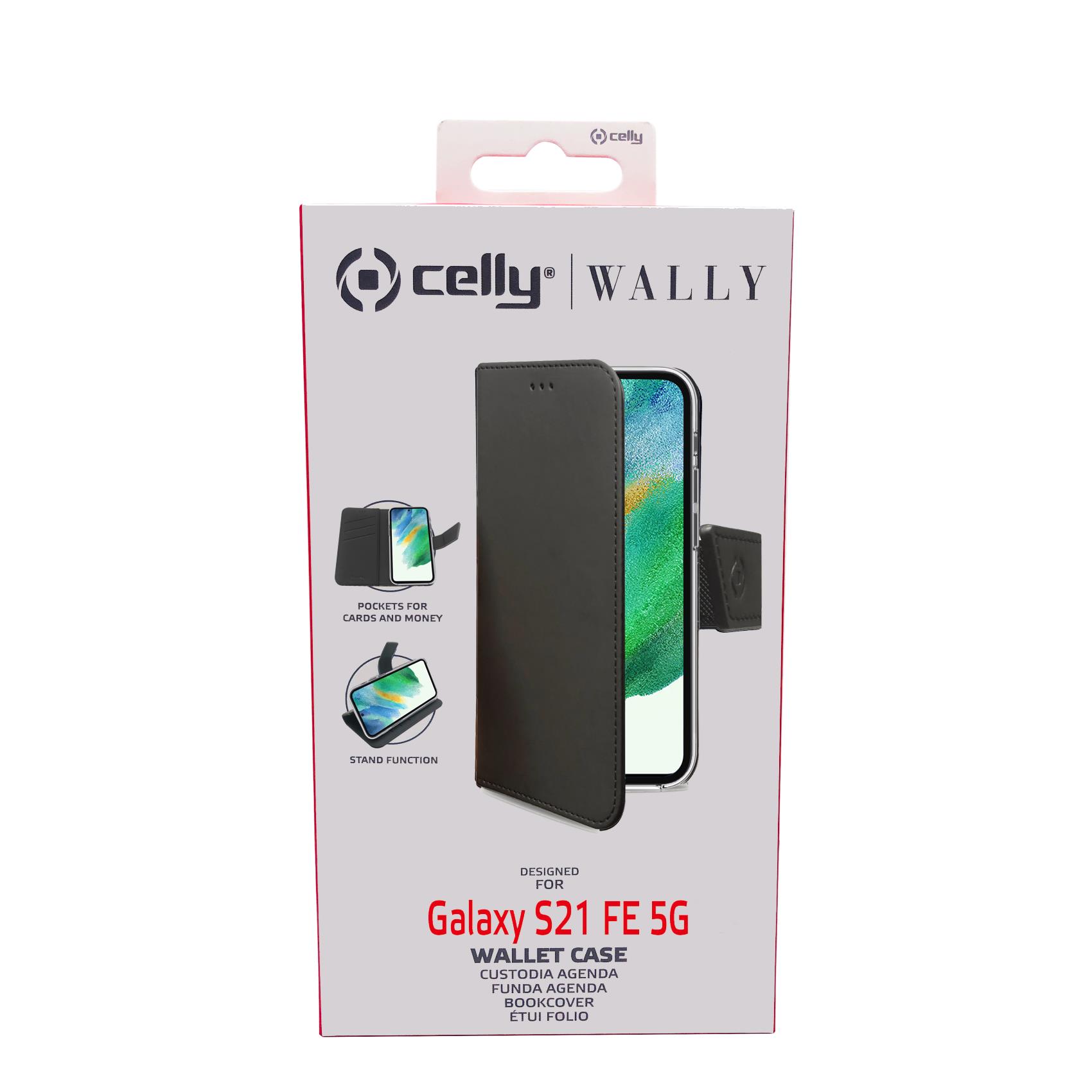 Custodia Celly Samsung S21 FE 5G wallet case black WALLY970