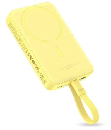 Baseus Power Bank 10000mAh 30W Magnetic Wireless Mini Fast Charge con cavo Type-C lemon yellow P1002210BY23-00