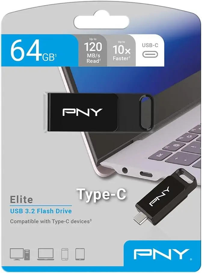 PNY PenDrive 64GB Type-C Elite P-FD64GELC-GE .webp