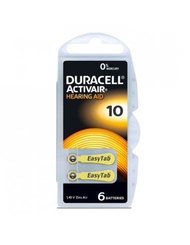 Duracell Batteria ActiveAir per apparecchi acustici confezione 6 pezzi DA10 PR70