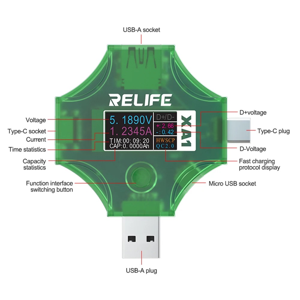 Relife Tester Corrente e Voltaggio multifunzione XA1