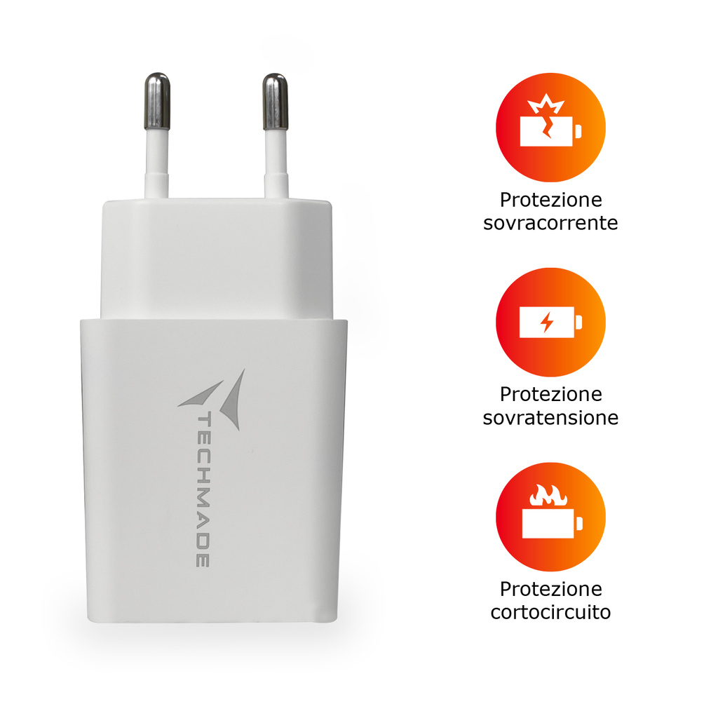 Techmade Caricabatterie 20W USB-C White TM-P926-PD320W