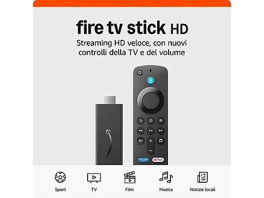 Amazon Fire Stick HD (2024) Telecomando Vocale CL72053