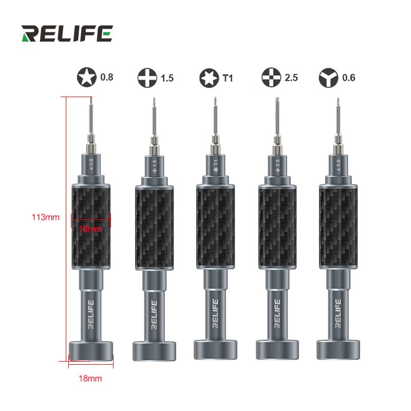 Relife Cacciavite Pentalobe (0.8) con Manico in Fibra Di Carbonio RL-729