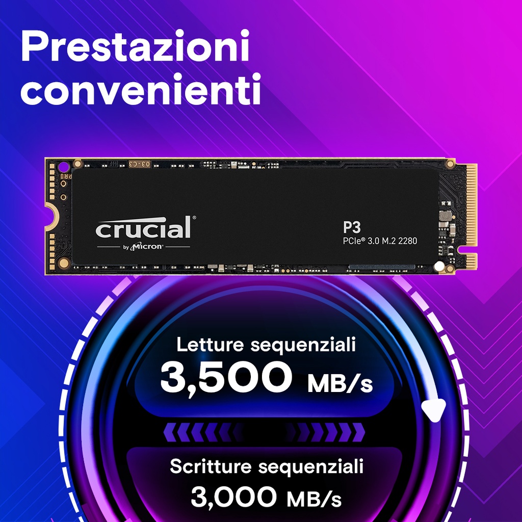 Crucial SSD P3 500GB M.2 NVMe PCle 2280 CT500P3SSD8