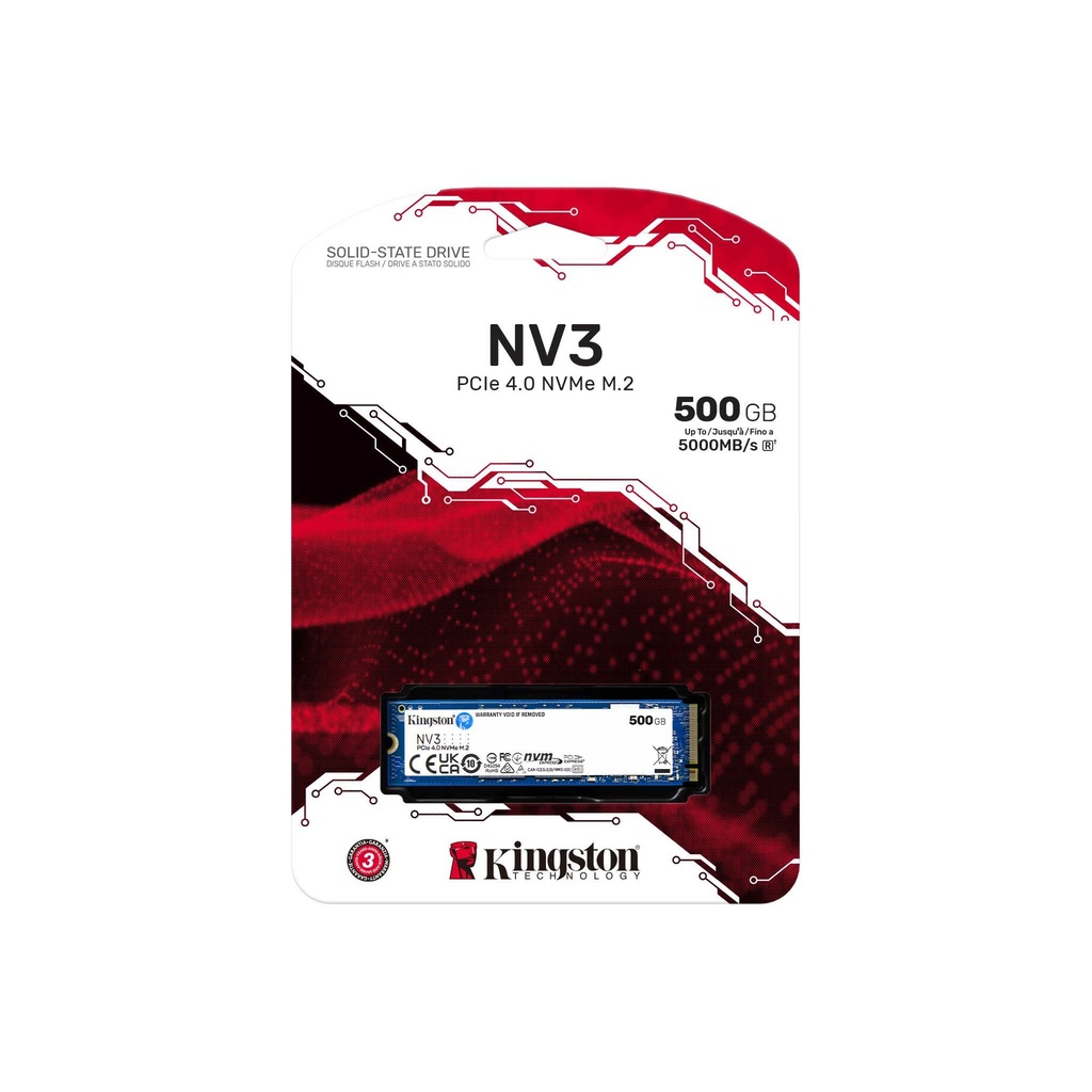 Kingston SSD 500GB NV3 M.2 NVMe PCIe 4.0 SNV3S/500G