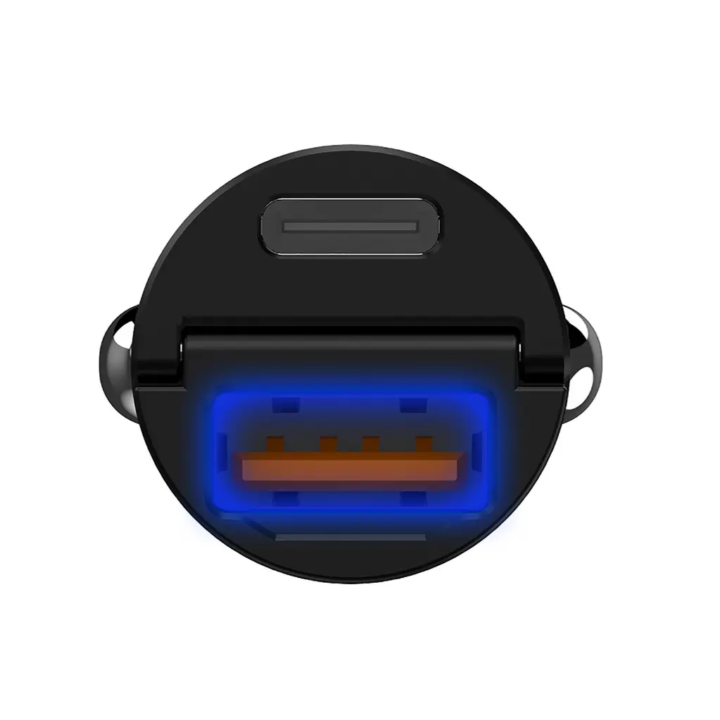 Celly Caricabatterie per Auto 2 Porte (USB-USB-C) 30W Black CCMINIUSBUSBCBK.webp