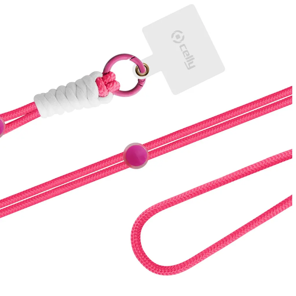 Celly Laccio Da Collo In Nylon Con Badge 1,2 (m) Pink Fluo LACETNYLPKF.webp