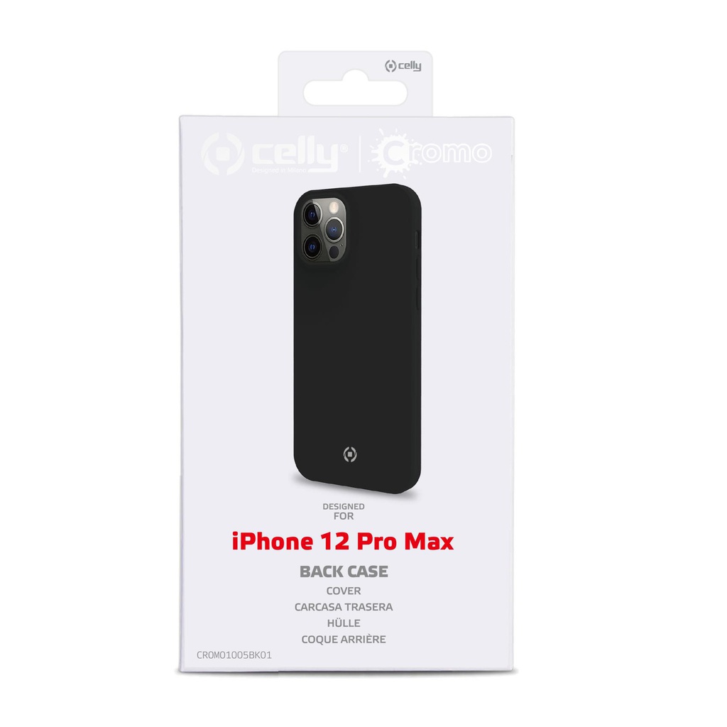Custodia Celly iPhone 12 Pro Max cover cromo black CROMO1005BK01
