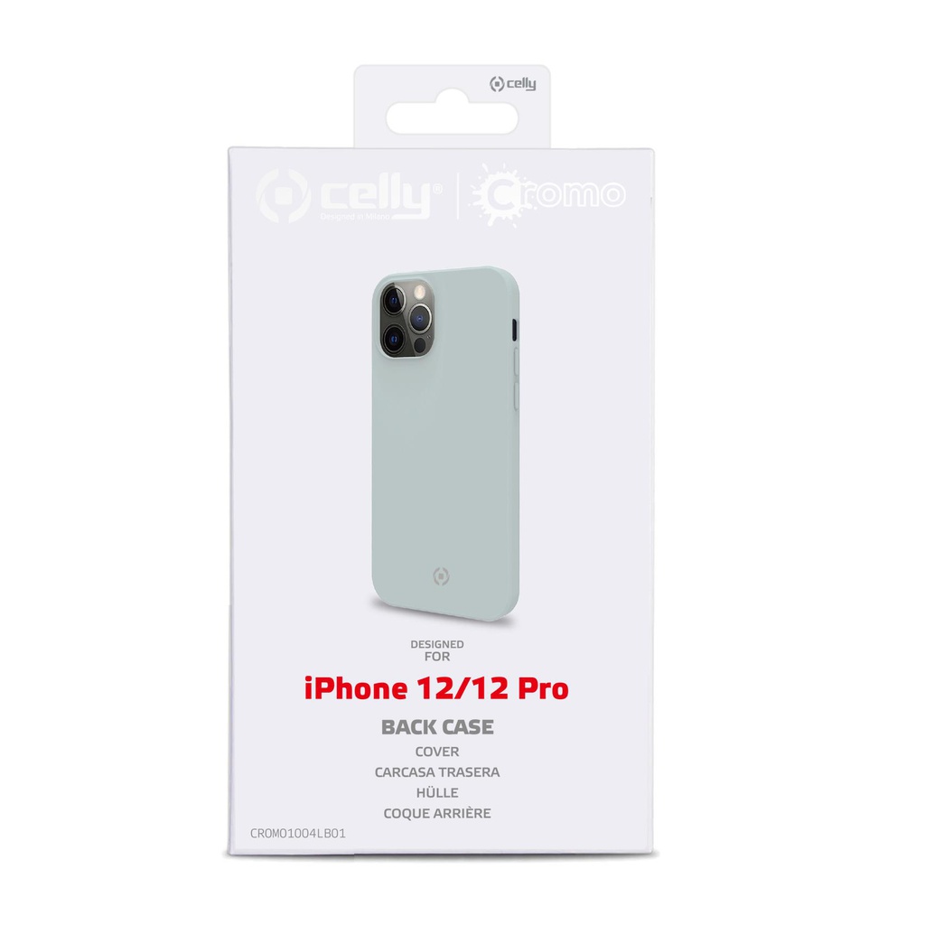 Custodia Celly iPhone 12 iPhone 12 Pro cover cromo light blue CROMO1004LB01