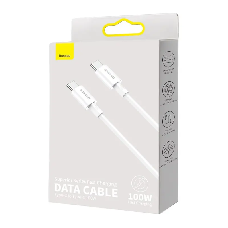Baseus Cavo Dati Type-C to Type-C (1m) 100W Superior PD White CATYS-B02.webp