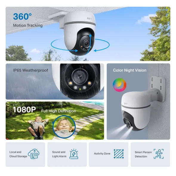 TP-Link Tapo Smart Camera Outdoor TC40 1080p White.webp