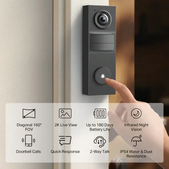 TP-Link Tapo Campanello Doorbell Smart TD20 Black.webp