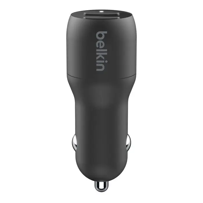 Belkin Caricabatterie per Auto 2 Porte (2 USB) 24W + Cavo USB To Type-C (1m) Black CCE001BT1MBK.webp